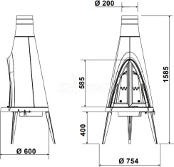 Піч-камін Invicta Tipi antracyt (ref. 6153-44). Фото 4