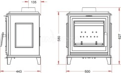 Піч-камін Invicta Sedan S емаль слонова кістка (ref. 9450-46). Фото 2