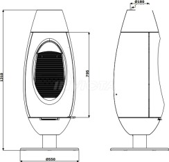 Піч-камін Invicta Ode antracyt (ref. 9149-44). Фото 4